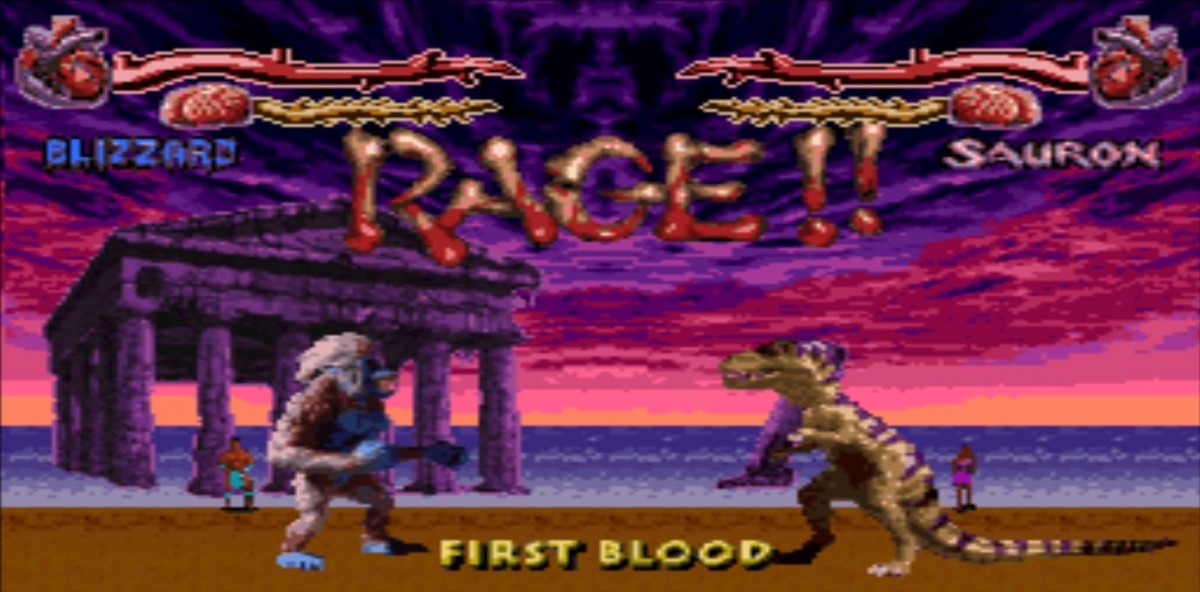 Primal Rage for PlayStation 1 fighting game featuring giant prehistoric beasts battling in arcade style combat long box packaging retro console release gameplay