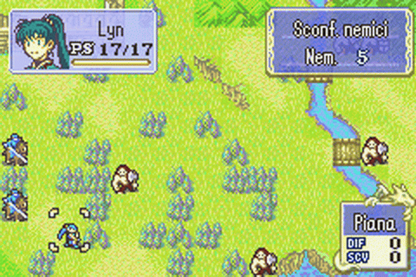 Fire Emblem cartridge for the Game Boy Advance featuring tactical RPG gameplay with grid based battles character recruitment permadeath mechanics and a fantasy storyline following Eliwood Hector and Lyn gameplay