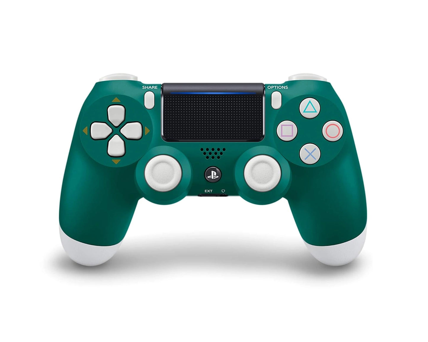 PS4 DualShock 4 alpine green controller featuring wireless design, touchpad controls, and classic PlayStation button layout