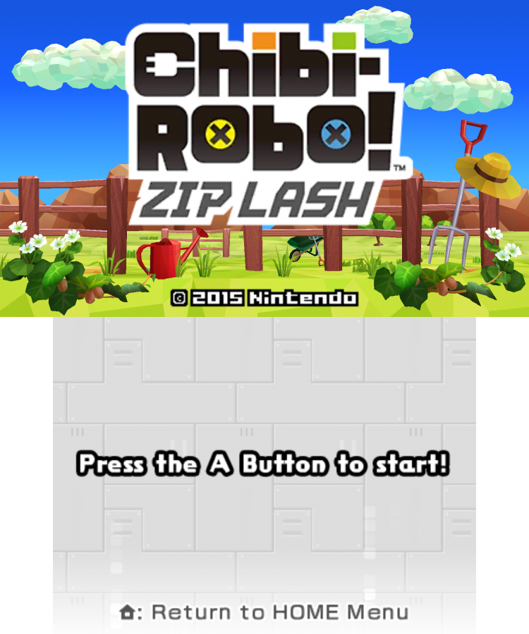 Chibi-Robo: Zip Lash home screen for Nintendo 3DS (3DS) platformer video game
