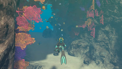 Endless Ocean Luminous Nintendo Switch inspired design featuring relaxing underwater exploration adventure aesthetic vast ocean environments marine wildlife discovery serene deep sea journeys immersive aquatic atmosphere peaceful exploration gameplay and breathtaking aquatic visuals presentation gameplay
