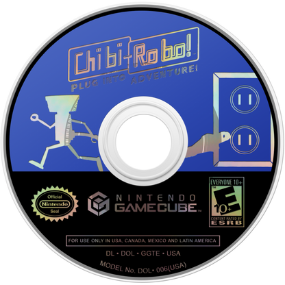 Chibi Robo for GameCube featuring charming action adventure gameplay centered around a tiny household robot disc 