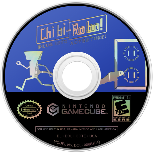 Chibi Robo for GameCube featuring charming action adventure gameplay centered around a tiny household robot disc 