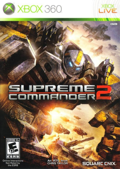 Supreme Commander 2 Xbox 360 game featuring large-scale real-time strategy battles, advanced base building, and intense sci-fi warfare gameplay cover art