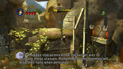 Retro LEGO Indiana Jones Wii inspired design featuring classic adventure puzzle platform gameplay aesthetic blocky LEGO humor treasure hunting action ancient ruins exploration whip cracking cinematic moments nostalgic Nintendo Wii family gaming presentation gameplay