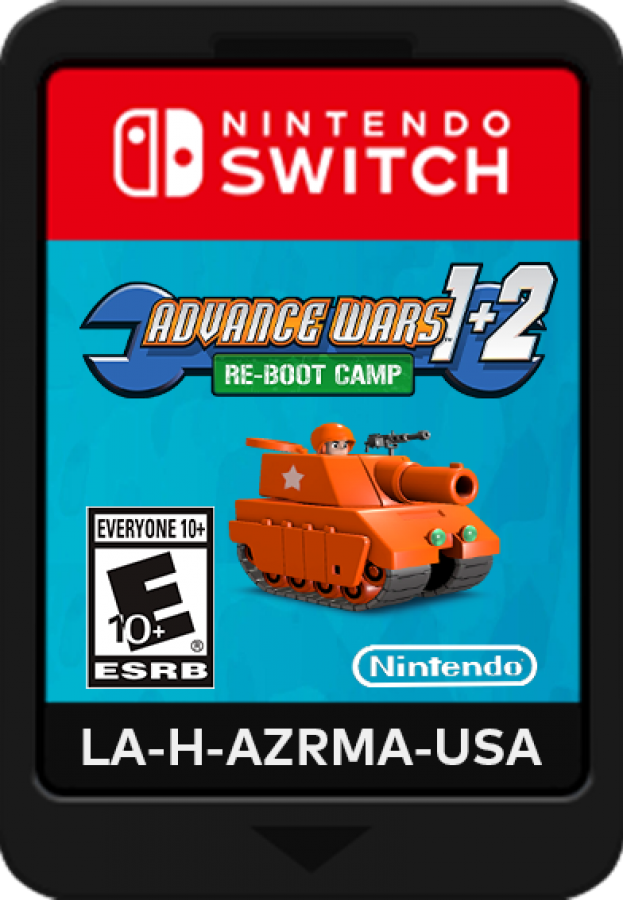 Advance Wars 1+2: Re‑Boot Camp cartridge for Nintendo Switch (NS) featuring remastered tactical strategy gameplay, commanding armies across grid‑based battlefields with updated visuals and classic campaigns.