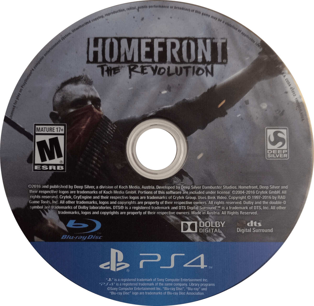 Homefront: The Revolution – PlayStation 4 (PS4) video game disc, open-world first-person shooter published by Deep Silver