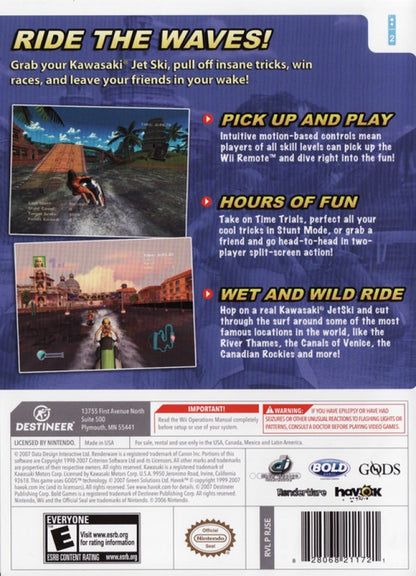 Kawasaki Jet Ski – Nintendo Wii (Wii) personal watercraft racing sports video game back of case