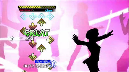 Dance Dance Revolution Universe 2 Xbox 360 cover art for retro video game enthusiasts featuring rhythm based dance gameplay timed step mechanics music track variety arcade style input system energetic visual presentation and party focused competitive rhythm game experience and collectible gaming appeal gameplay