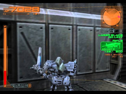 Retro Armored Core Silent Line PS2 inspired design featuring futuristic mech combat aesthetic vintage PlayStation 2 customizable armored robots dystopian warfare high speed tactical battles industrial sci fi atmosphere nostalgic FromSoftware action gameplay