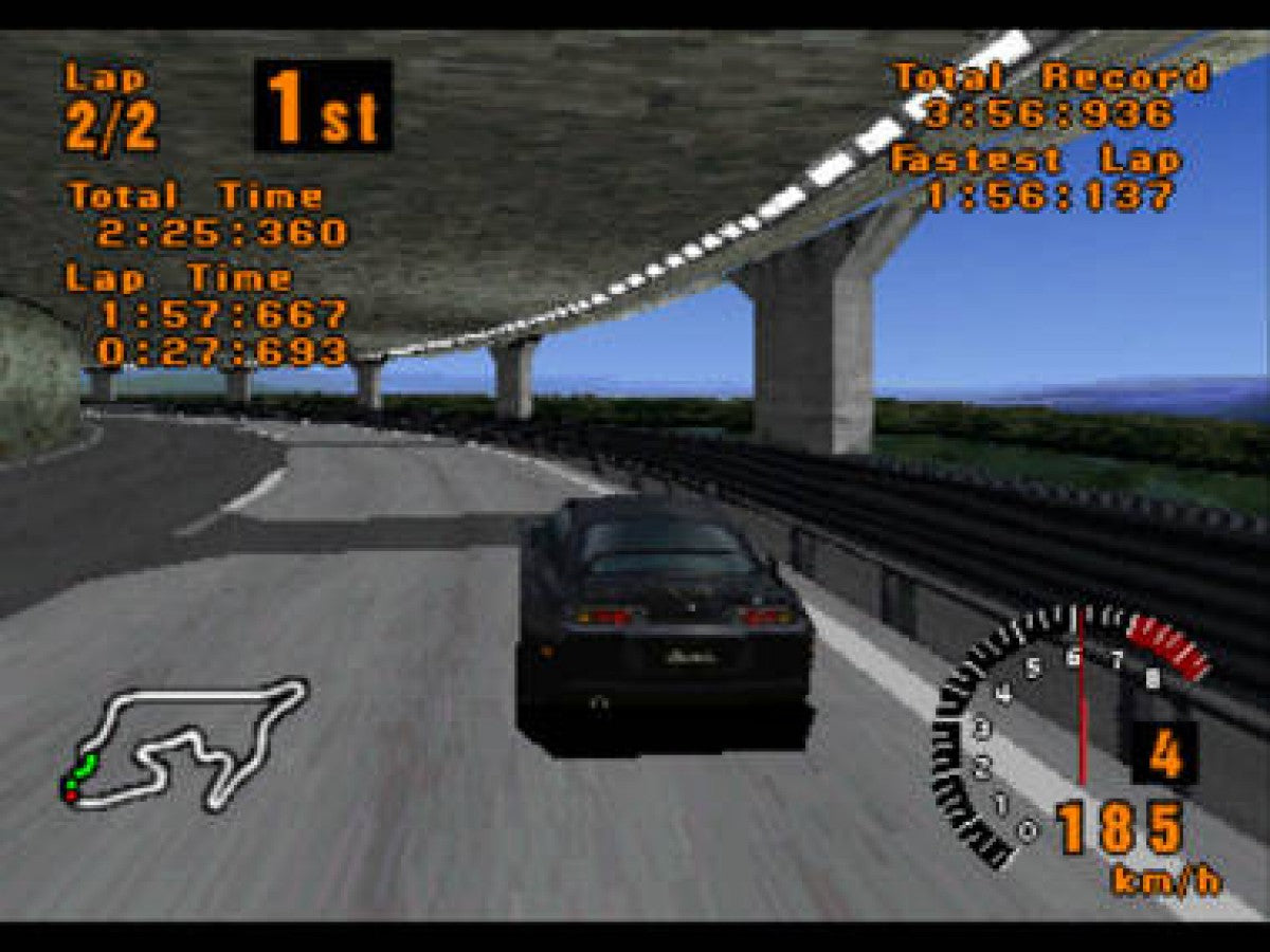 Gran Turismo Greatest Hits PlayStation 1 PS1 for racing video game fans featuring realistic driving simulation licensed cars detailed tracks championship events vehicle tuning license tests and competitive racing gameplay classic Polyphony Digital PlayStation gaming collectible appeal Gameplay