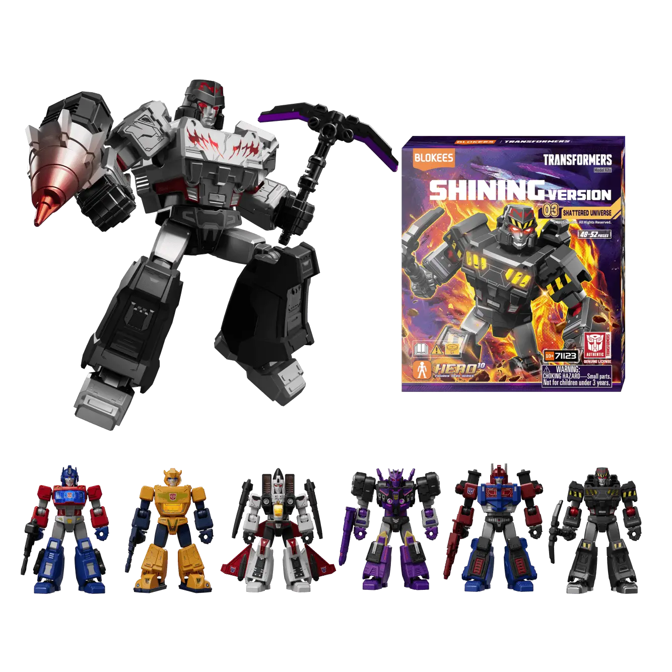 Blokees Transformers 4 inch Shining Version 03 Shattered Universe (71123) Blind Box 6-Pieces Set 0425 Collectible Figures Autobot Decepticon