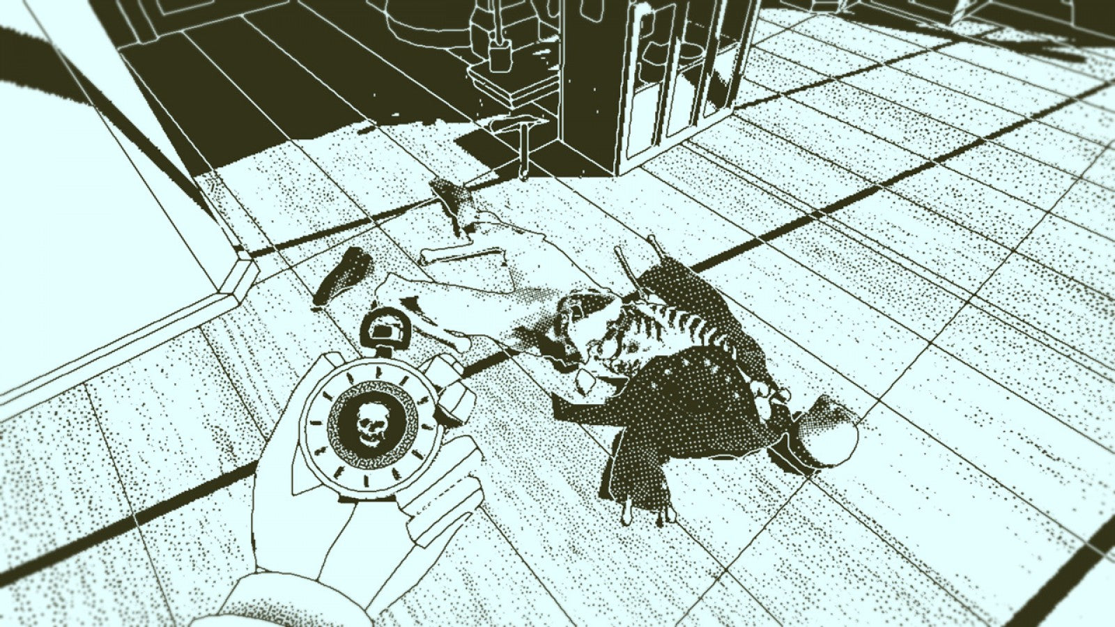 Return of the Obra Dinn Nintendo Switch inspired design featuring mystery adventure investigation aesthetic deduction based gameplay lost merchant ship narrative monochromatic art style intricate puzzle solving atmospheric storytelling presentation gameplay 