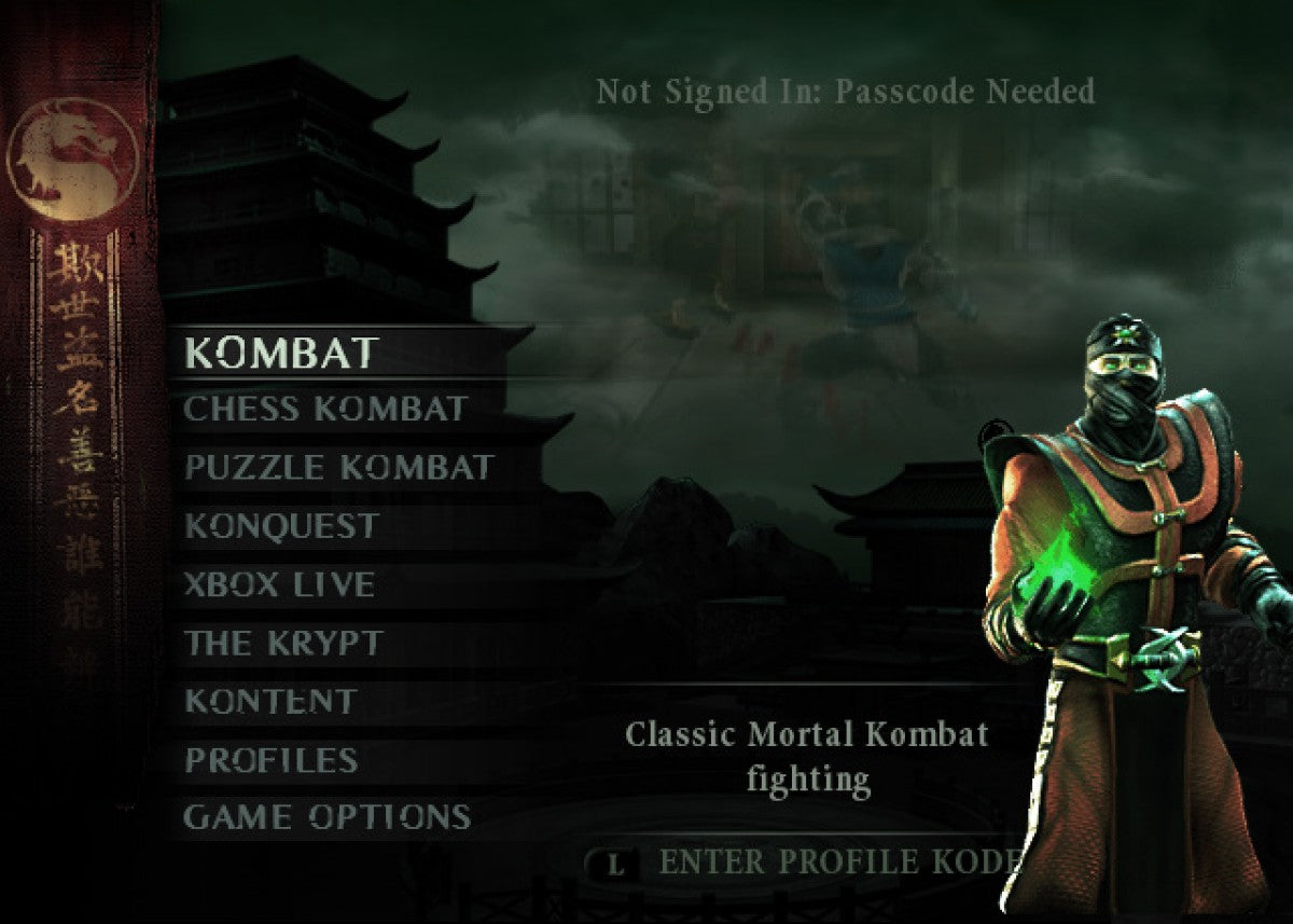 Mortal Kombat Deception Xbox game featuring brutal fighting gameplay, deep story modes, and expanded character roster with dark fantasy combat gameplay