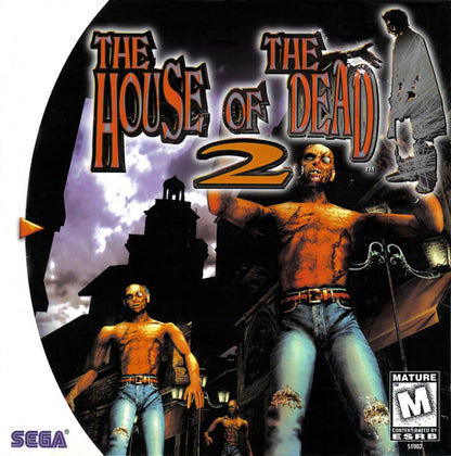 The House of the Dead 2 Sega Dreamcast game featuring fast-paced on-rails light gun horror shooter gameplay front cover
