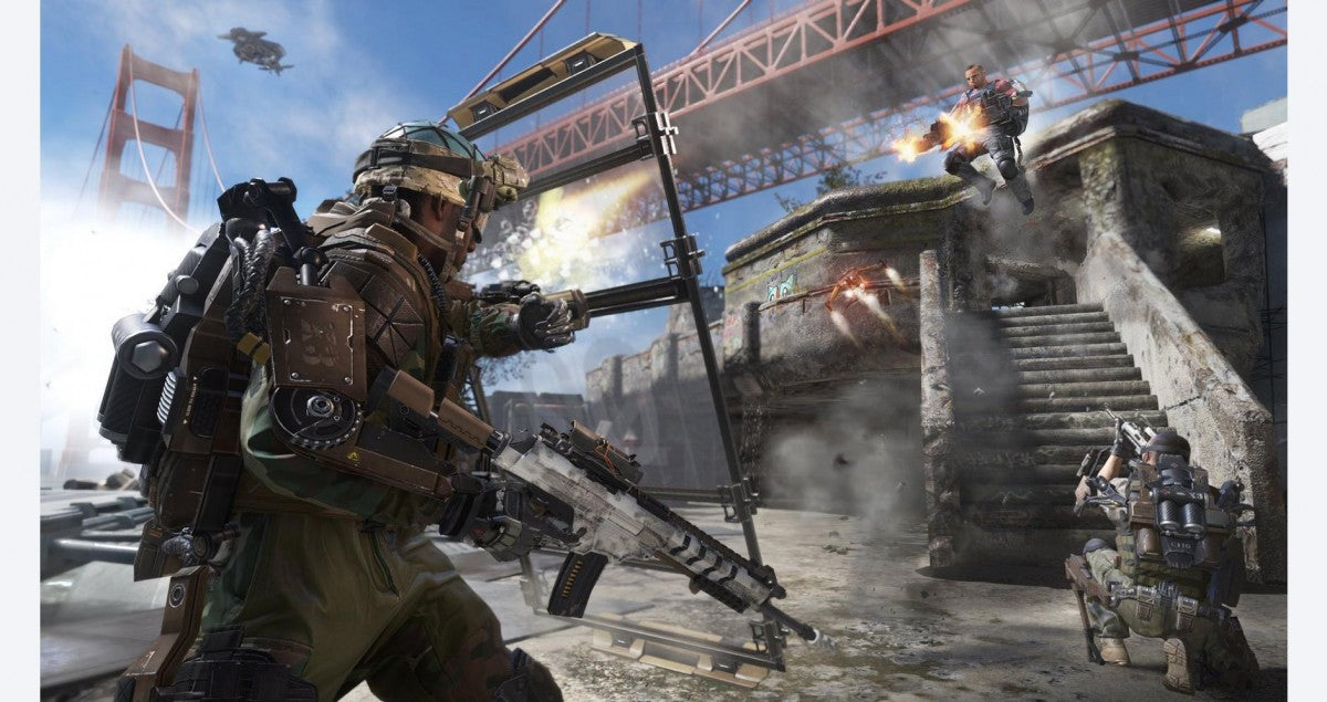 Call of Duty: Advanced Warfare – Xbox One (XONE) gameplay for futuristic first-person shooter game with exo-suit combat