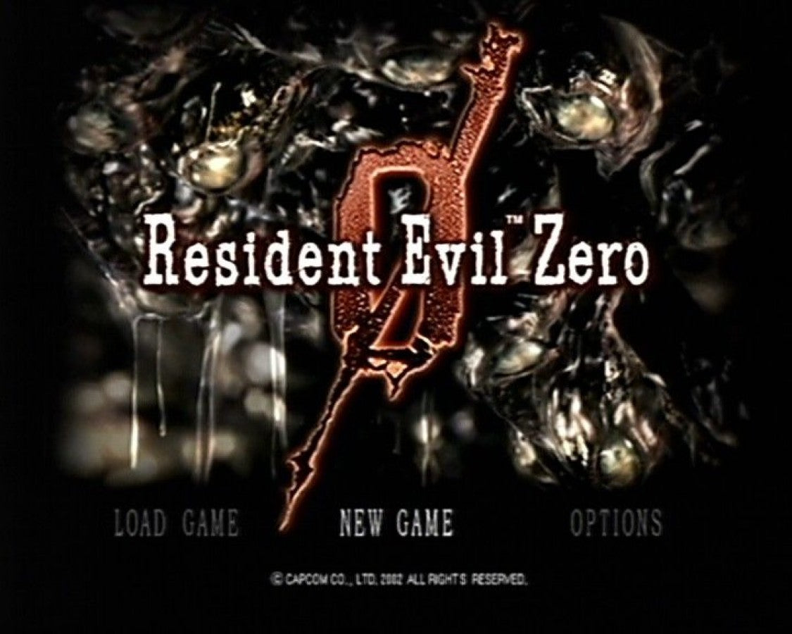 Resident Evil: Zero start screen for Nintendo GameCube (GC) survival horror video game