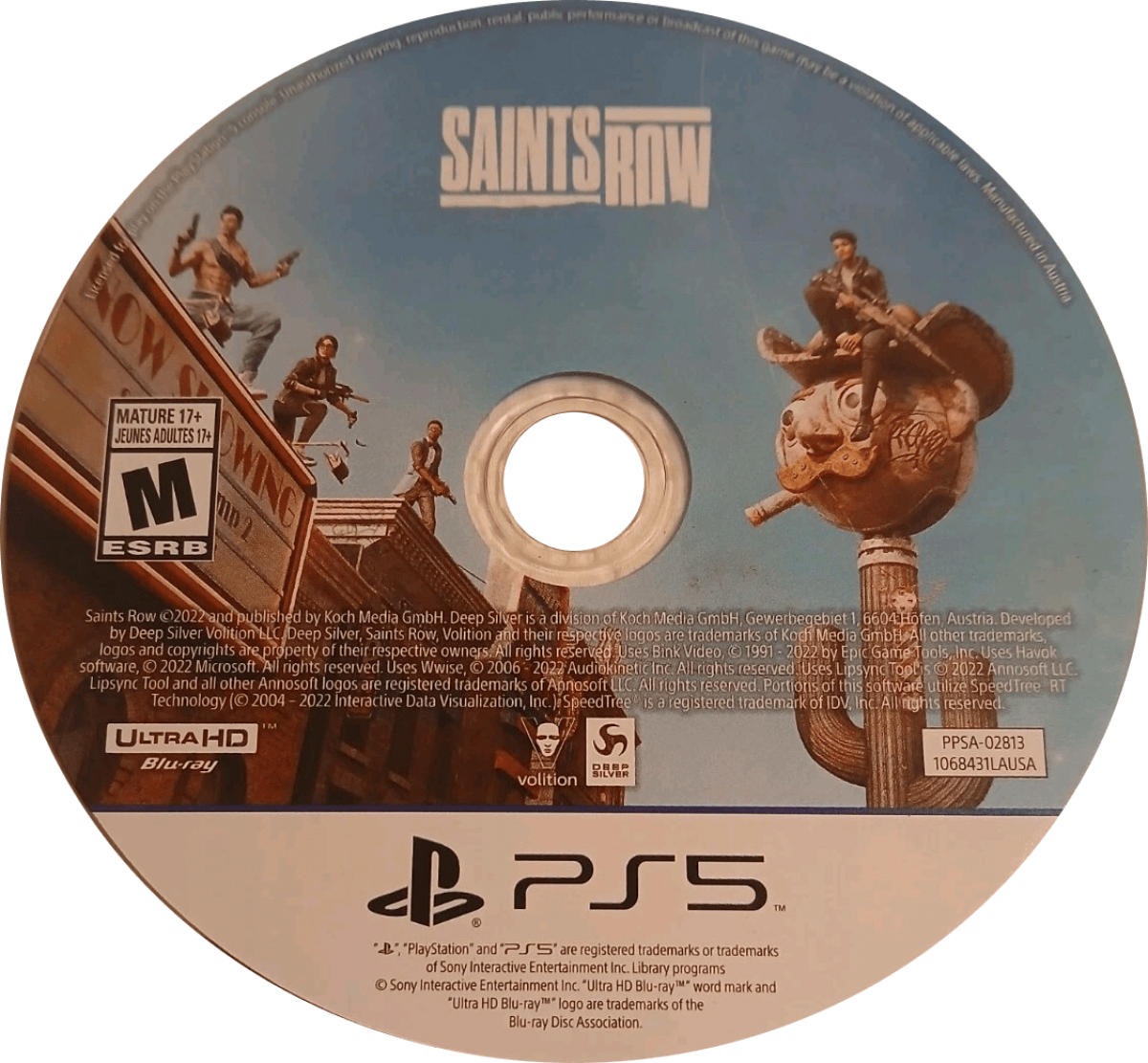 Saints Row PlayStation 5 PS5 for action adventure video game fans featuring open world exploration over the top combat customizable characters outrageous missions vehicle action cooperative multiplayer criminal empire building modern graphics collectible gaming appeal game disc