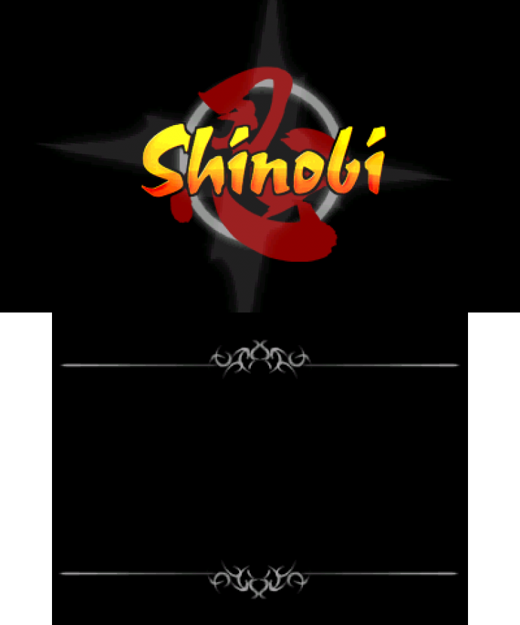 Shinobi title screen for Nintendo 3DS (3DS) video game