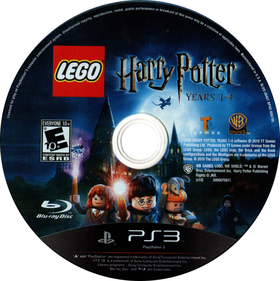 LEGO Harry Potter Years 1 to 4 disc for PlayStation 3 (PS3) video game