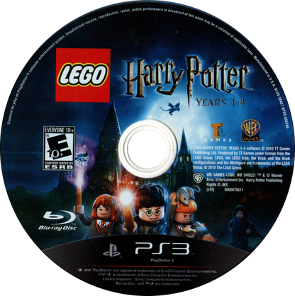 LEGO Harry Potter Years 1 to 4 disc for PlayStation 3 (PS3) video game