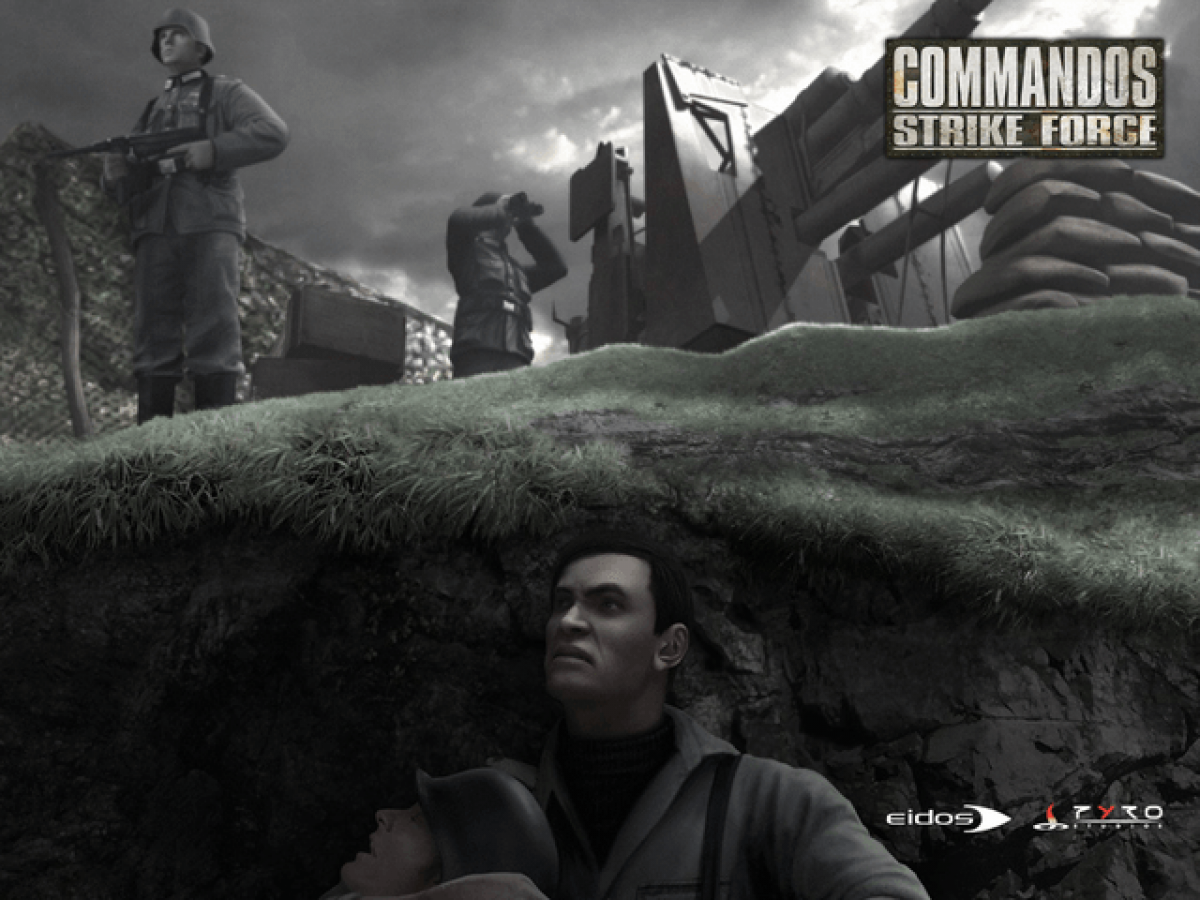 Commandos: Strike Force title screen art for Xbox (XBOX) video game