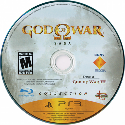 God of War: Saga Collection disc 2 for PlayStation 3 (PS3) video game