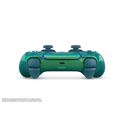 PlayStation 5 DualSense Wireless Controller Chroma Teal Pre Owned PS5 gaming accessory featuring vibrant Chroma Teal color design wireless Bluetooth connectivity adaptive triggers haptic feedback immersive vibration built in microphone motion sensors touchpad ergonomic grip rechargeable battery and responsive PlayStation 5 gaming controls collectible controller accessory and gaming setup appeal top