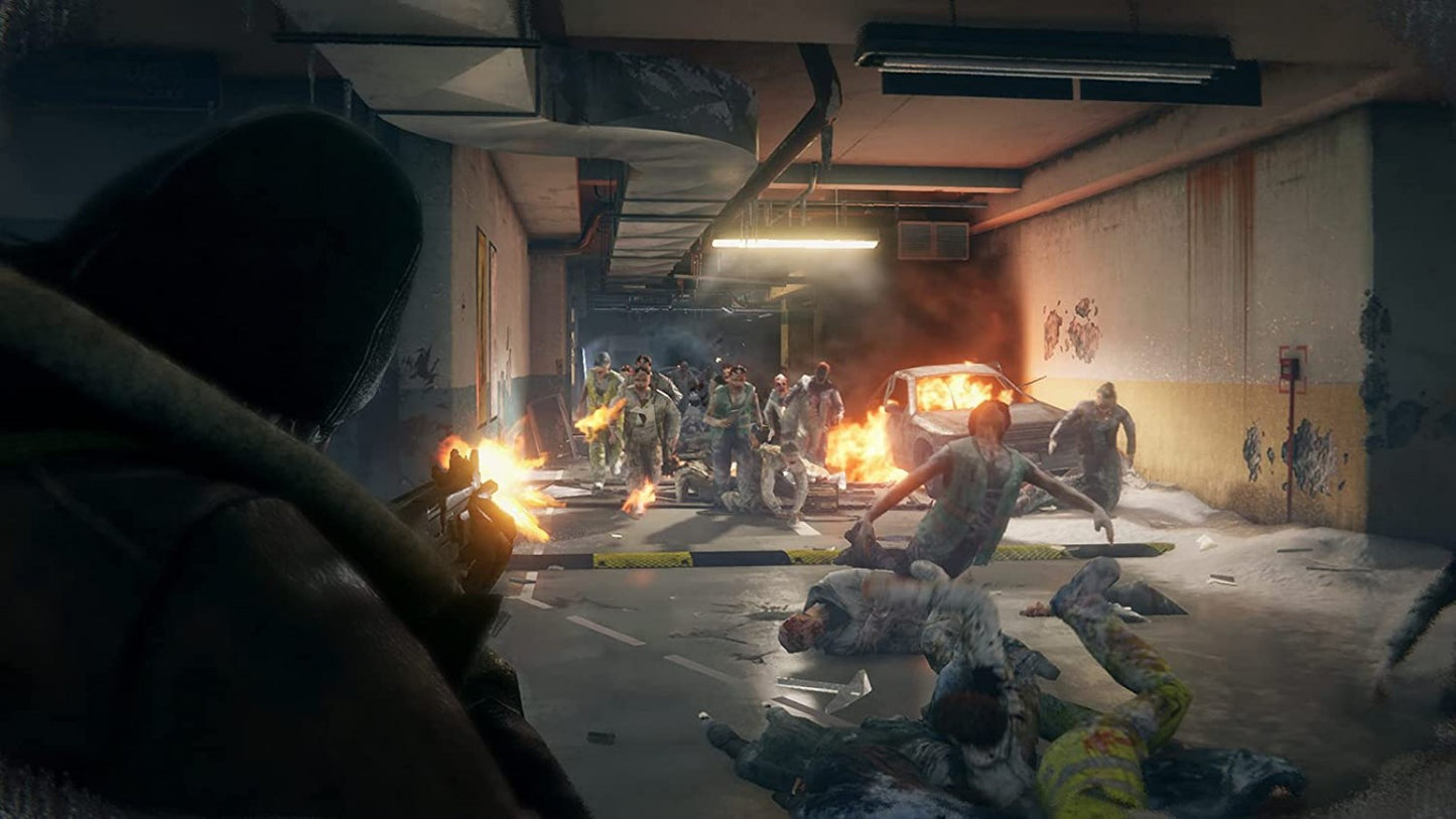World War Z Nintendo Switch inspired design featuring cooperative zombie survival shooter aesthetic massive swarms of undead intense firefights class based teamwork global outbreak scenarios fast paced action cinematic horror gameplay presentation gameplay 
