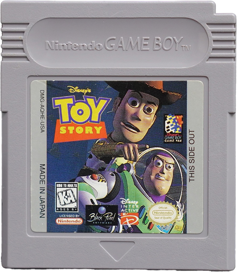 Toy Story for Game Boy (GB) at Gamers INC, featuring classic side-scrolling platform action inspired by the beloved Pixar film, where you play as Woody through varied levels packed with enemies, puzzles, and challenging jumps, delivering a nostalgic handheld adventure that brings the movie’s charm to retro gaming on the go cartridge