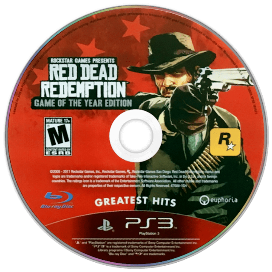 Red Dead Redemption [Game of the Year Edition] [Greatest Hits] disc for PlayStation 3 (PS3) video game