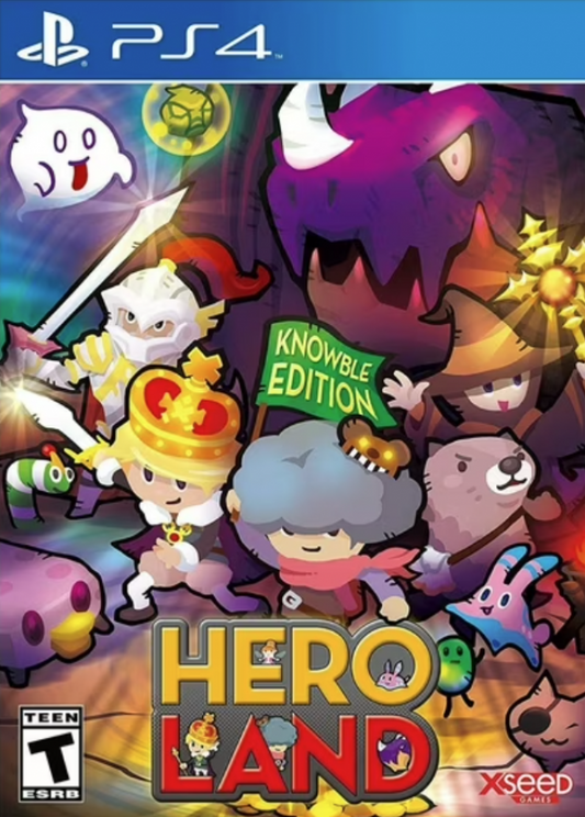 Heroland [Knowble Edition] – PlayStation 4 (PS4) video game cover image, colorful role-playing adventure published by XSEED Games