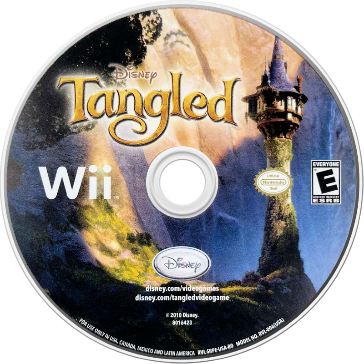 Disney's Tangled disc cover art for Nintendo Wii (Wii) video game