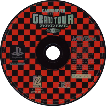 Car and Driver Presents: Grand Tour Racing '98 retro simulation racing game for PlayStation 1 (PS1) disc