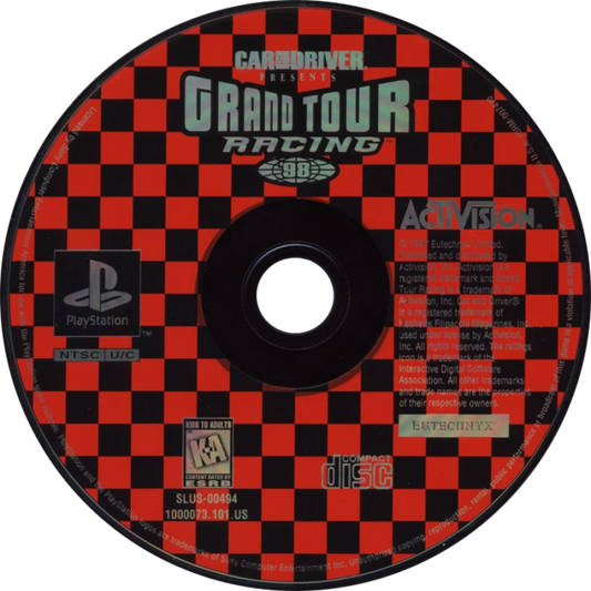 Car and Driver Presents: Grand Tour Racing '98 retro simulation racing game for PlayStation 1 (PS1) disc