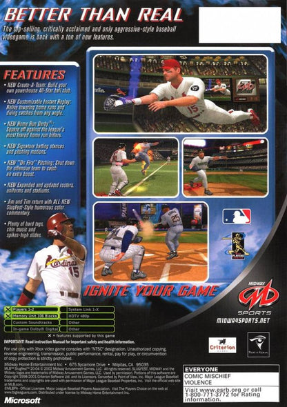 MLB Slugfest 2004 back cover art for Xbox (XBOX) video game