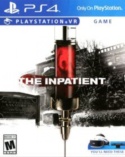 The Inpatient PlayStation 4 PS4 VR virtual reality horror video game featuring immersive first-person psychological horror exploration mysterious environments unsettling encounters supernatural elements interactive storytelling and PlayStation VR gameplay collectible retro gaming appeal front