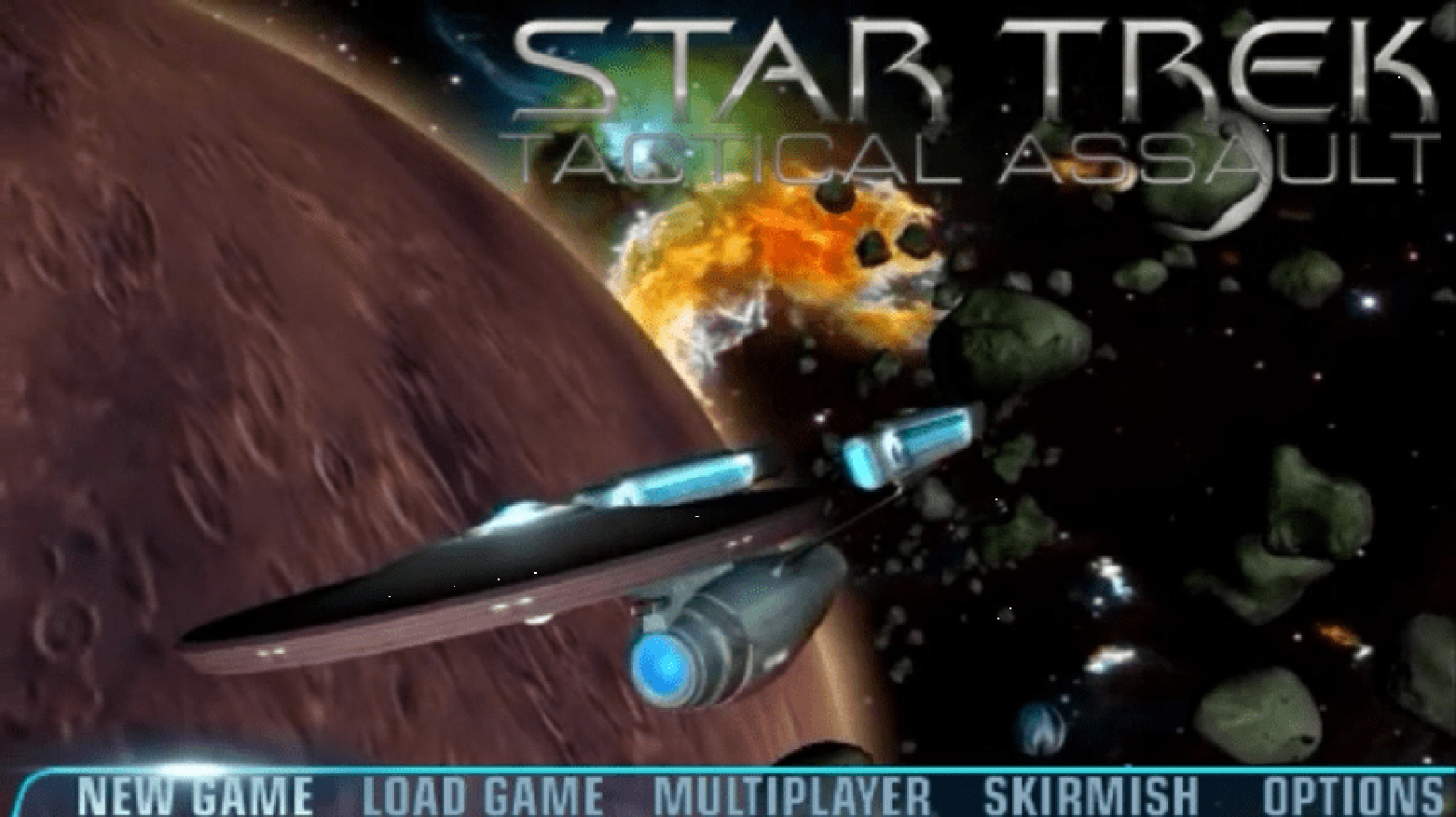 Star Trek: Tactical Assault home screen for PlayStation Portable (PSP) strategy action game