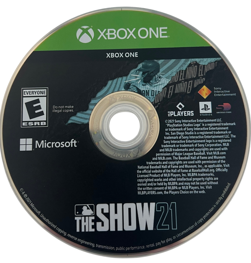MLB The Show 21 for Xbox One, disc for a baseball sports simulation video game