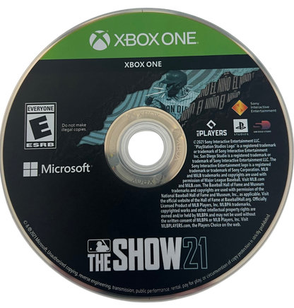 MLB The Show 21 for Xbox One, disc for a baseball sports simulation video game