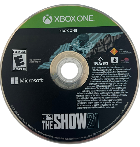 MLB The Show 21 for Xbox One, disc for a baseball sports simulation video game