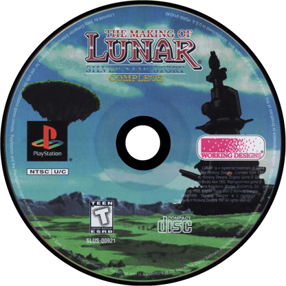 Lunar Silver Star Story Complete PS1 PlayStation 1 JRPG role playing game anime style fantasy adventure turn based combat retro video game making of disc