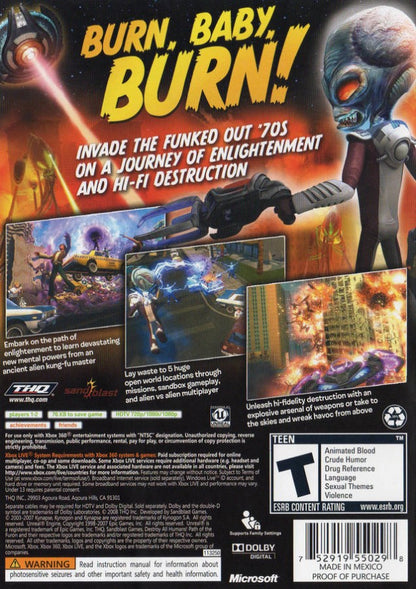 Destroy All Humans!: Path of the Furon back of case for Xbox 360 (X360) open-world action-adventure video game 
