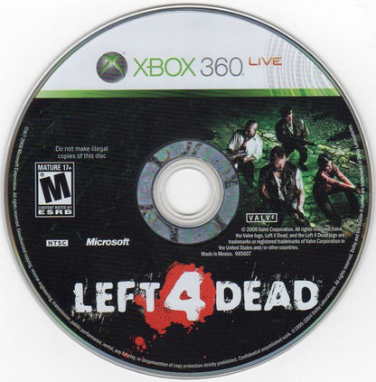 Left 4 Dead disc for Xbox 360 (X360) cooperative zombie survival first-person shooter video game