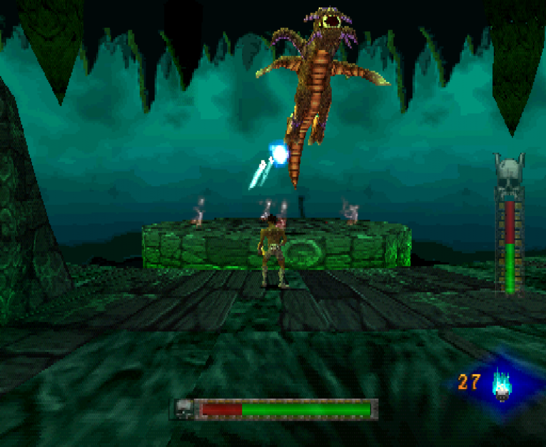 Akuji the Heartless PlayStation 1 PS1 for action adventure retro video game fans featuring voodoo mythology dark fantasy exploration hack and slash combat supernatural enemies atmospheric environments cinematic gameplay collectible gaming appeal gameplay