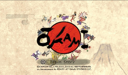Okami – Nintendo Wii (Wii) action-adventure fantasy role-playing video game title screen