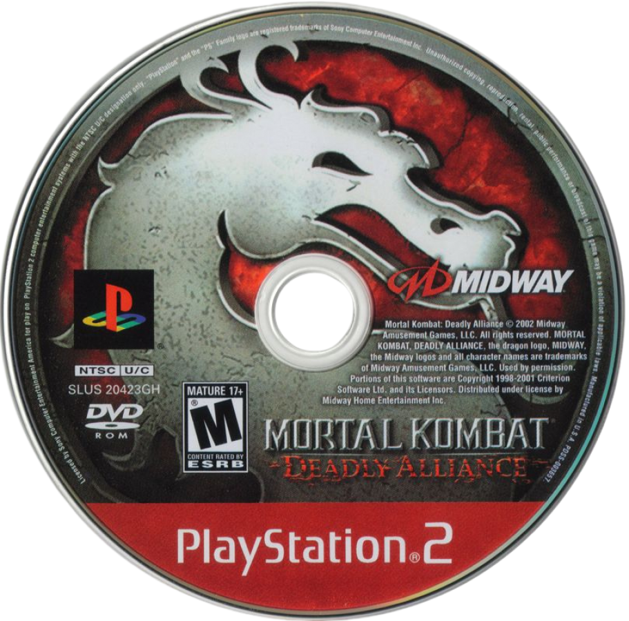 Mortal Kombat Deadly Alliance Greatest Hits PlayStation 2 (PS2) fighting video game disc