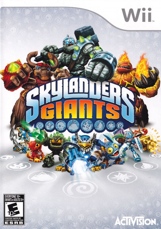 Skylanders Giants for Wii action adventure toy-to-life video game featuring collectible character figures portal gameplay cooperative play and family friendly fantasy battles experience front cover