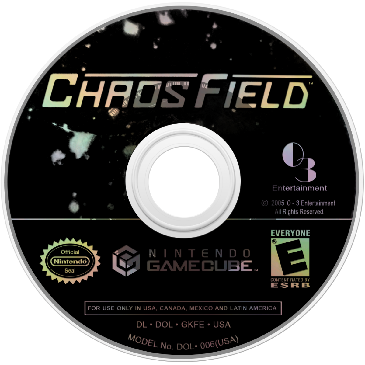 Chaos Field GameCube game featuring vertical scrolling shooter gameplay and intense arcade bullet-hell action disc