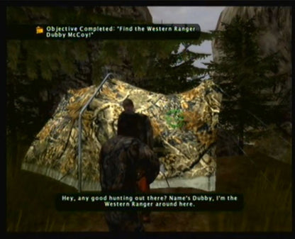 Cabela's Big Game Hunter Nintendo Wii Wii video game featuring hunting simulation gameplay big game hunting wildlife tracking outdoor environments hunting challenges realistic animal encounters aiming and shooting mechanics Nintendo Wii motion control gaming retro video game collection collectible gaming appeal gameplay